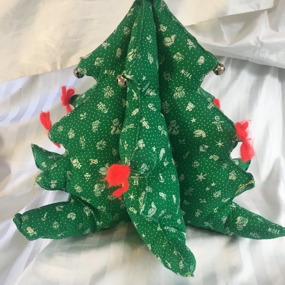 Farmhouse Christmas Tree Decoration Primitive Rustic Home Table Vtg Plush Decor - Picture 3 of 16